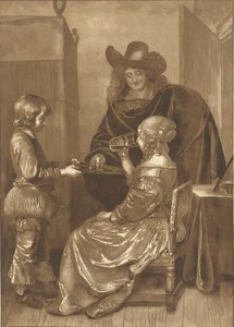 Lord ve bayan sayfa ile by Cornelis Ploos van Amstel (signed by artist)