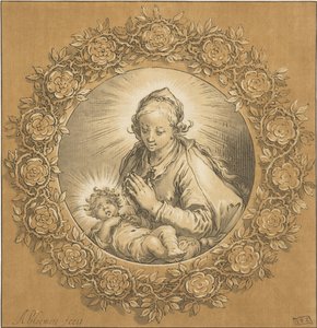 İsa Çocuk ile Meryem Meryem Ana ve Çocuk İsa by Cornelis Ploos van Amstel (signed by artist)
