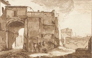 Gezgin ve katır ile kapı