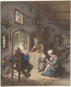 İç mekanda gazete okuyucusu by Cornelis Ploos van Amstel
