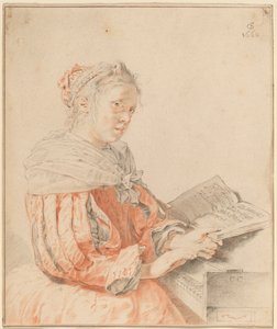 Klavyede Genç Kız by Cornelis Ploos van Amstel