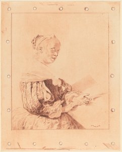 Klavyede Genç Kız by Cornelis Ploos van Amstel