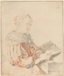 Klavyede Genç Kız by Cornelis Ploos van Amstel