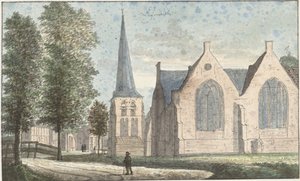 Leimuiden'deki kilise by Cornelis Pronk (possibly)