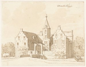 Baarn yakınlarındaki Drakenburg Kalesi by Cornelis Pronk (possibly)