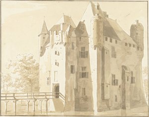 Herwijnen'deki Frissestein Şatosu, arka by Cornelis Pronk (possibly)