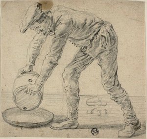 Bir fıçı olan adam by Cornelis Saftleven