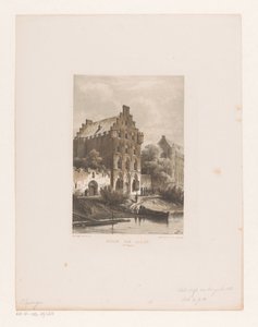 Su kenarındaki evler Soylular Evleri (13. Yüzyıl) (nesne üzerindeki başlık) by Cornelis Springer