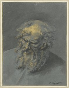 Yaşlı sakallı bir adamın başı (bir havari veya filozof) by Cornelis Troost