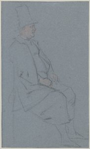 Oturan şarlatan, profil sağda by Cornelis Troost