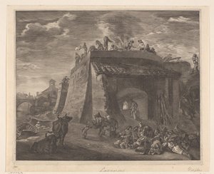 Grote Kalkoven Gravür (seri başlığı) by Cornelis Visscher (II)