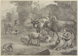 Çoban ve Dikiş Çobanının Manzarası by Cornelis Visscher (II)