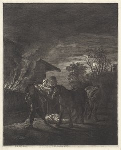 at hırsızlığı by Cornelis Visscher (II)