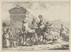 dinlenme yeri Manzaralar (dizi başlığı) by Cornelis Visscher (II)