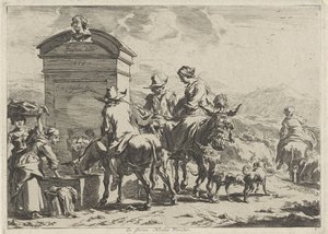 dinlenme yeri Manzaralar (dizi başlığı) by Cornelis Visscher (II)