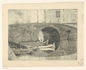 Bir kanal üzerinde köprü by Cornelis Vreedenburgh