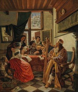 Bir iç mekanda müzik yapan şirket, 1670'ler.