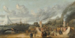 Smerenburg Köyü yakınlarındaki Balina Yağı Rafinerisi, 1639