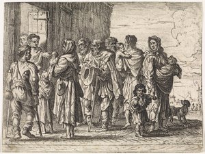 Bir manastır için dilenciler Tür sahneleri (dizi başlığı) by Cornelis de Wael