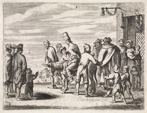 Adam bir eşeğe bağlı Tür sahneleri (dizi başlığı) by Cornelis de Wael