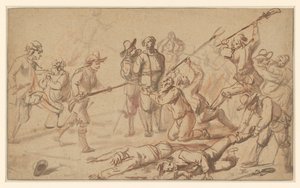 Çiftçilere baskın by Cornelis de Wael