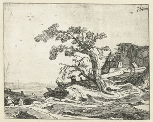 Ağaç ile manzara Dört manzara (dizi başlığı) by Cornelis van Kittensteyn (attributed to)