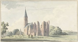 Serooskerken kilisenin kalıntıları by Cornelis van Noorde (attributed to)