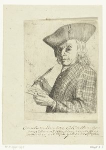 Kalem ve çizim ile kendi kendine portre by Cornelis van den Berg