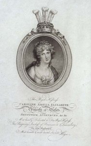 Ekselansları, Caroline Amelia Elizabeth, Galler Prensesi (1768-1821), P. Sintzenich tarafından oyulmuş by Cornelius (after) Hoyer