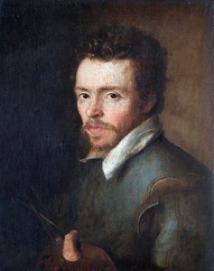 Tanınmayan bir ressamın paletli ve fırçalı otoportresi, 1596 by Cornelius Ketel