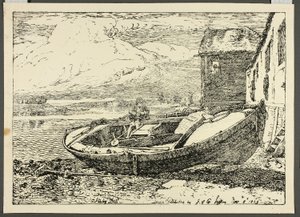 Bir Gemide Oturan Bir Çocuk by Cornelius Varley