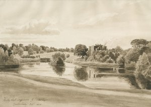 Betley Hall: sepya yıkama çizimi, Ekim 1820