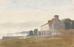 Körfezde Kır Evi by Cornelius Varley