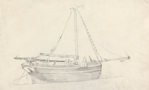 Scarborough Balıkçı Gemisi "Providence" by Cornelius Varley