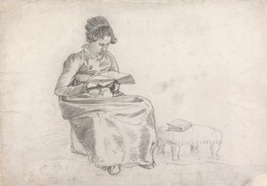 kitap okuyan kız by Cornelius Varley