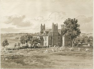 Oaken - Çiftlik Evi: sepya yıkama çizimi, 5 Ağustos 1820 (çizim)