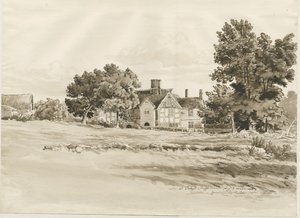 Oaken - Çiftlik Evi: sepya yıkama çizimi, 5 Ağu 1820