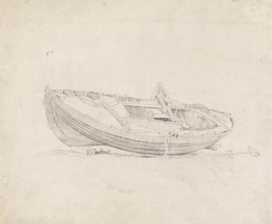 Oturan Figürlü Demirli Tekne Çalışması by Cornelius Varley