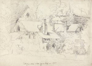 Valley Cross Manastırı, Denbighshire by Cornelius Varley