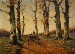A Country Lane, c.1880 (panelde yağlı boya) by Cornelius Westerbeek Jrn.