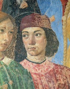 S. Ambrogio Kilisesi Önünde Piskopos Alayı, Marsilio Ficino detayı 1433-99 1468 fresk