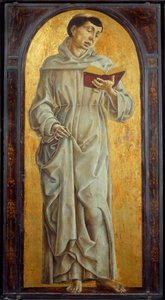 Saint Anthony of Padua okuma (san antonio di padova) Cosme Tura (1430-1495) Sun tarafından ahşap boyama. 0,71x0,31 m by Cosimo Tura