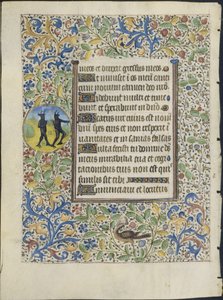 Saatler Kitabından Yaprak: İki Şeytan verso, c. 1460. by Coëtivy Master