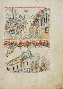 Liegnitz Kalesi Önünde Heinrich#39;in Kafasını Taşıyan Tatarlar; Aziz Hedwig Rüyasında Oğlunun Ruhunun Cennete Taşındığını Görüyor