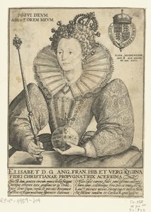 Portret van Elizabeth I Tudor, on yarı yarıya (nesne üzerindeki başlık) by Crispijn van de Passe (I)