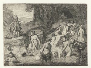 Diana, Actaeon'u bir geyiğe dönüştürüyor Ovid'in Metamorfozları (seri başlığı)