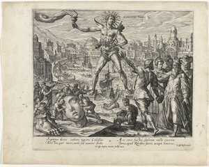 Rodos Heykeli Dünyanın Yedi Harikası (dizi başlığı) by Crispijn van de Passe (II)