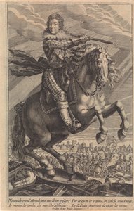 Louis XIII portresi, at sırtında by Crispijn van de Passe (II)