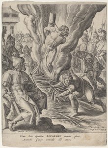 Antiochus tarafından Yakılan Eleazar by Crispijn van de Passe I after Maarten de Vos