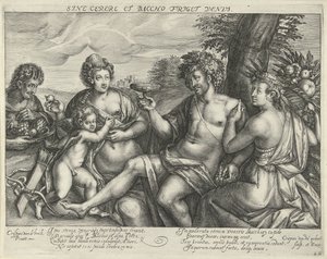 Bacchus, Venüs ve Ceres arazide Ceres ve Bacchus olmadan soğuk Venüs (nesnedeki başlık) by Crispijn van den Queborn
